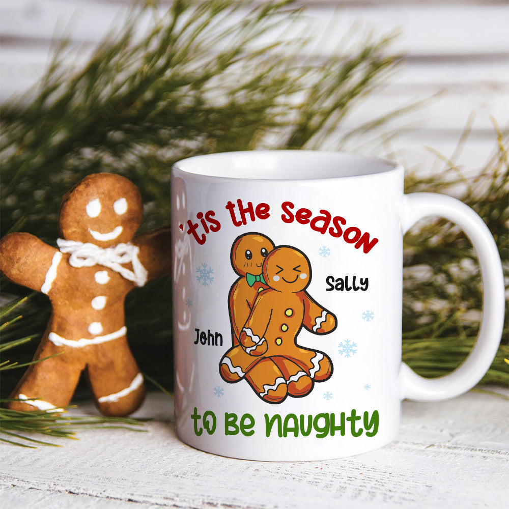 Tis The Season To Be Naughty Couple, Personalized Mug - Christmas Gift For Couples