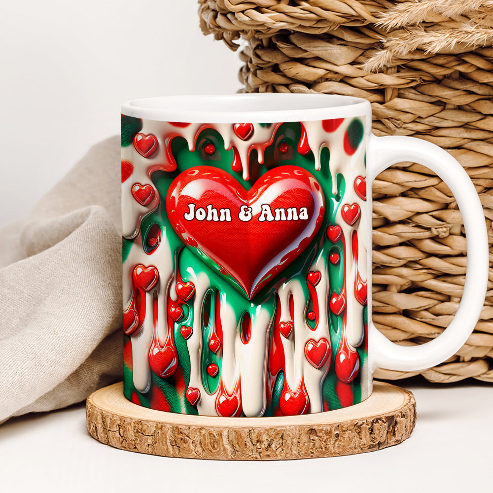 Personalized Gift For Couple Coffee Mug 3D Heart