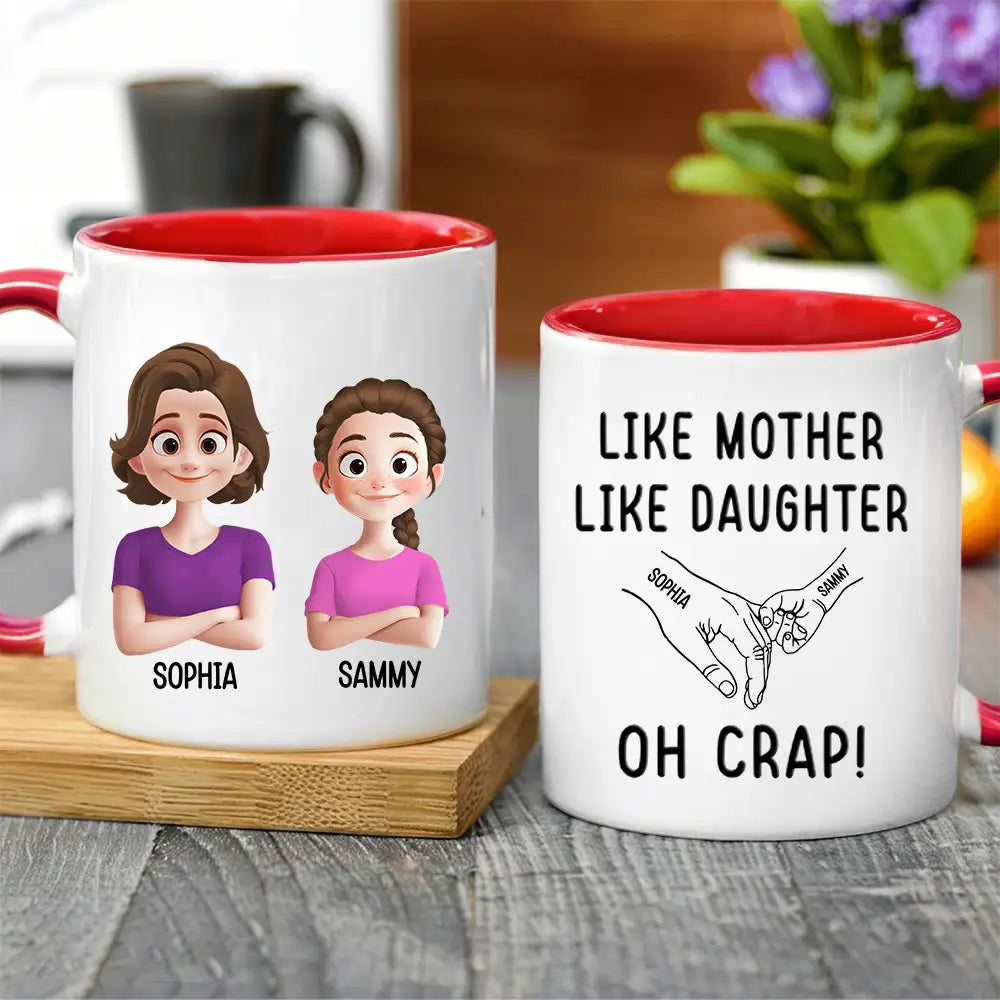 Like Mother Like Children Customizable Cartoon Cup with Hand Gesture Design Best Mother's Day Gift