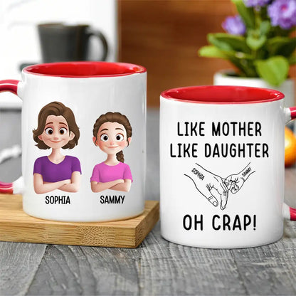 Like Mother Like Children Customizable Cartoon Cup with Hand Gesture Design Best Mother's Day Gift