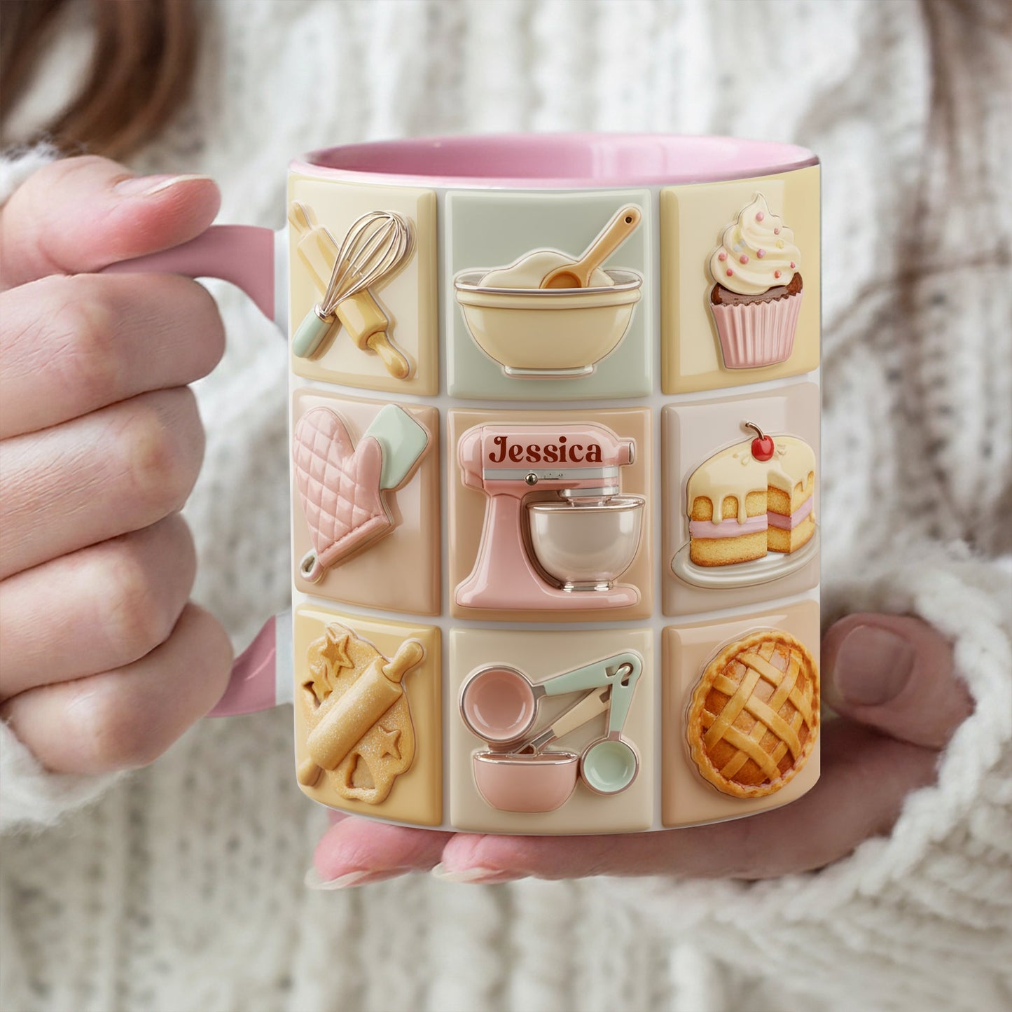 Bake With Love Accent Mug - Personalized Gifts For Bakers 04TOLU241025