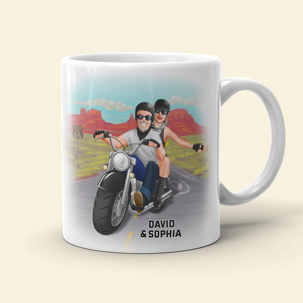 Riding Partners For Life, Personalized Biker Coffee Mug, Gift For Couple, Valentine's Gifts