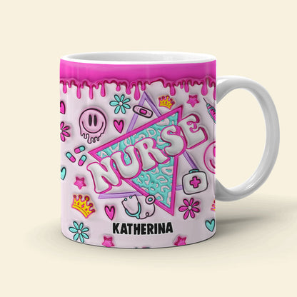 Gift For Nurse, Personalized Nurse Daily Routine Coffee Mug