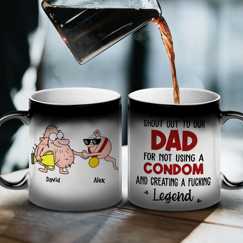 Dad's Legend Sperms Personalized Coffee Mug, Thank You For Creating F Legend, Father's Day Gift, Birthday Gift For Dad