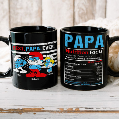 Best Papa Ever Gift 01DNPO210423 Personalized Family Black Mug