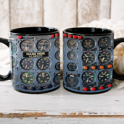 Personalized Aircraft Cockpit Mug, Gift For Airplane Lovers BLM-humix151223