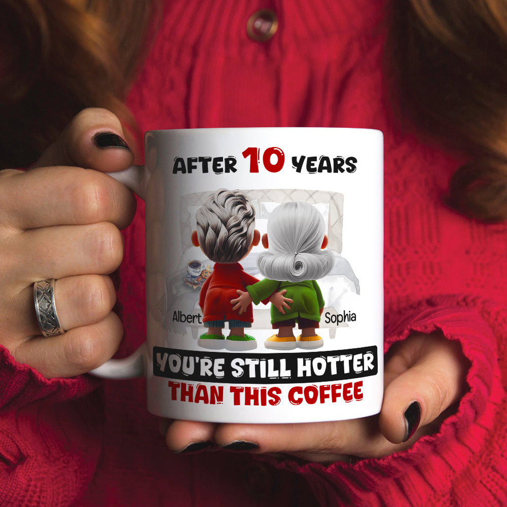 Personalized Gift For Couple White Mug Cartoon Characters Valentine 04OHLU181224