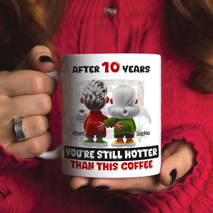 Personalized Gift For Couple White Mug Cartoon Characters Valentine 04OHLU181224