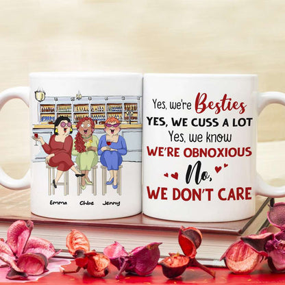 We're Besties, Best Friend Bar Girl Chilling White Mug