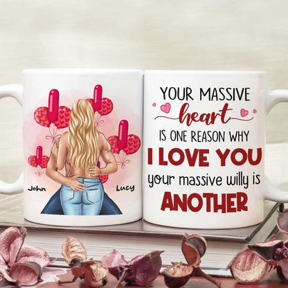 Your Massive Heart Is One Reason Why I Love You Personalized Couple Mug, Gift For Couple