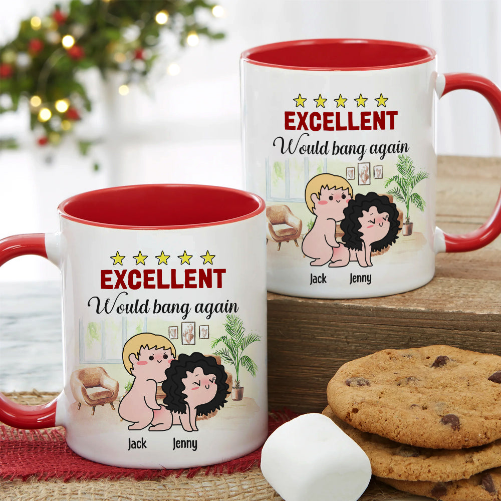 Excellent Would Bang Again - Personalized Couple Mug - Gift For Funny Couple