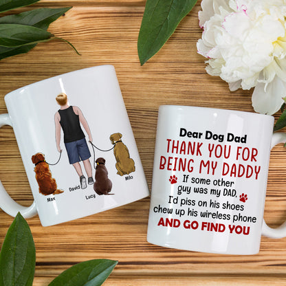 Thank You For Being My Daddy- Gift For Dog Lover- Gift For Dad- Personalized Coffee Mug- Dog Dad Mug
