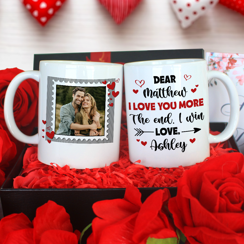 I Love You More The End I Win Personalized Mug, Couple Gift