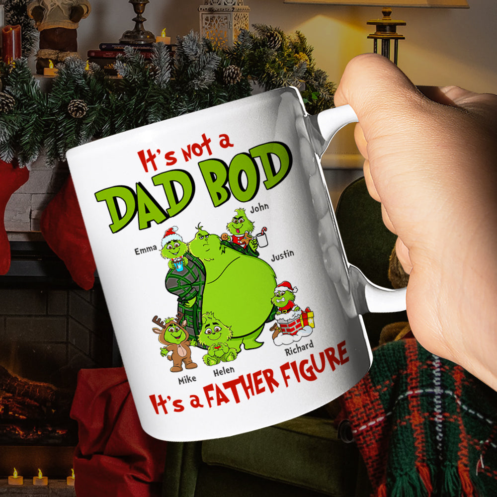 It'S Not A Dad Bod It'S A Father Figure, Gift For Dad, Personalized Mug, Green Dad And Kid Mug, Christmas Gift 04QHHN281123