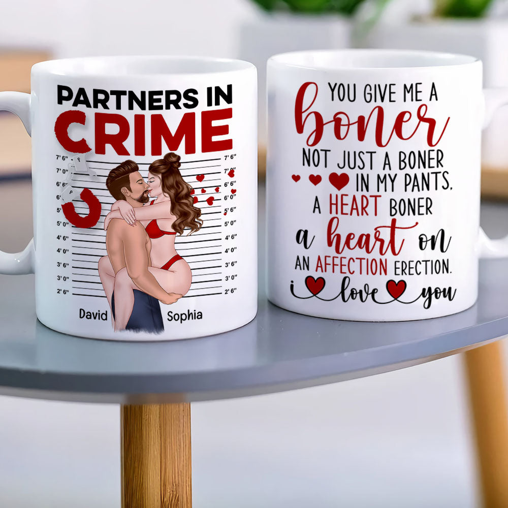 You Give Me A Boner- Gift For Couple-Personalized Coffee Mug