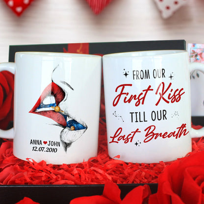 From Our First Kiss Till Our Last Breath, Kissing Galaxy White Mug