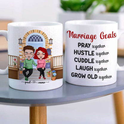 Marriage Goals List, Personalized Couple White Mug, Gift For Couples