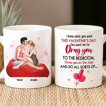 I Know What You Want This Valentine's Day, Couple Gift, Personalized Mug, Naughty Couple Mug