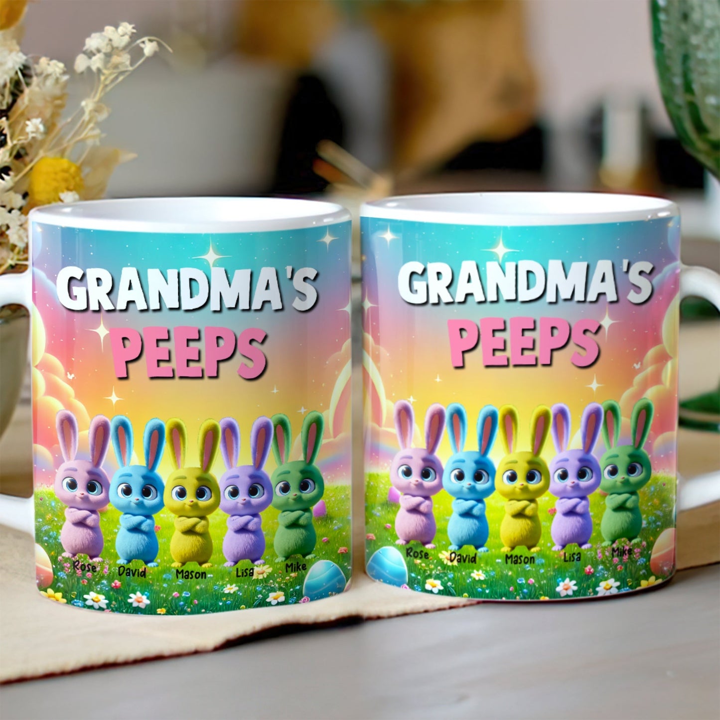 Personalized Gifts For Grandma Easter Day Coffee Mug Bunny Peeps 022TGMH070325