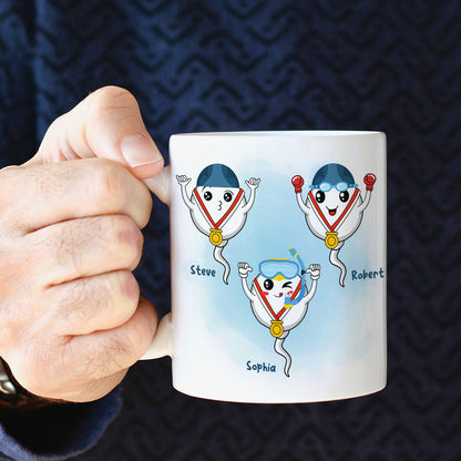 From Your Swimming Champions Personalized Funny Sperms Coffee Mug Gift For Dad