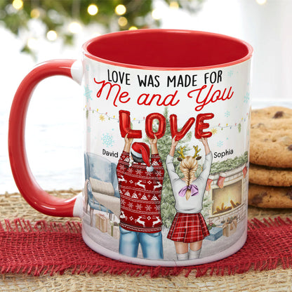 Couple Love Was Made For You And Me, Personalized Accent Mug
