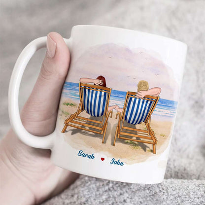 Just Me And You With An Ocean View Personalized White Mug, Gift For Couples