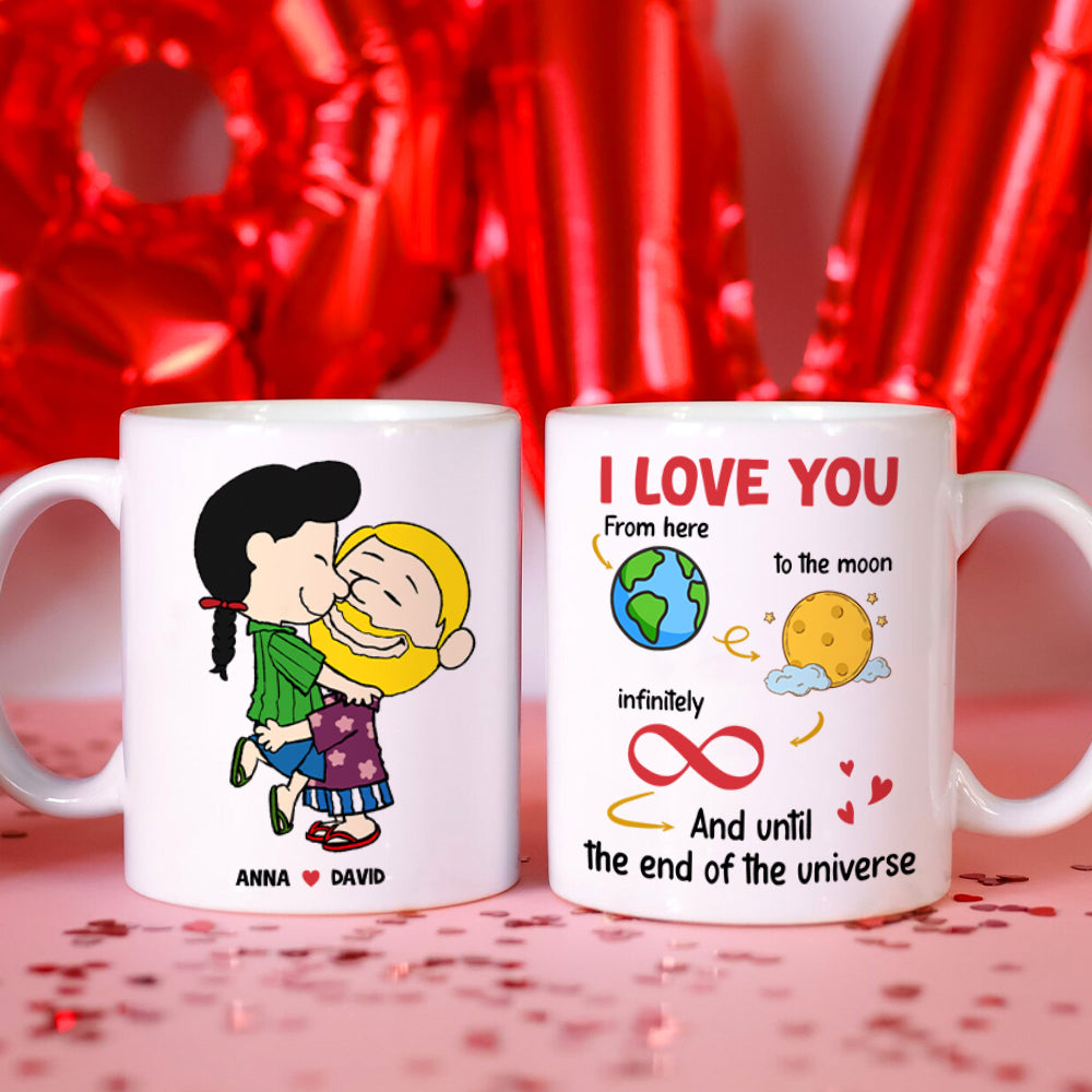 Personalized Gifts For Couple Coffee Mug 04totn020124hg Love You Until The End Of The Universe