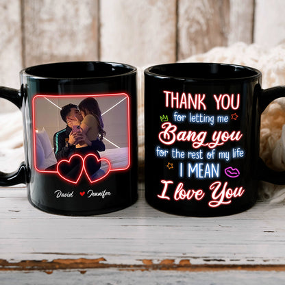 Custom Photo Gifts For Couple Coffee Mug Thank You For Letting Me Bang You