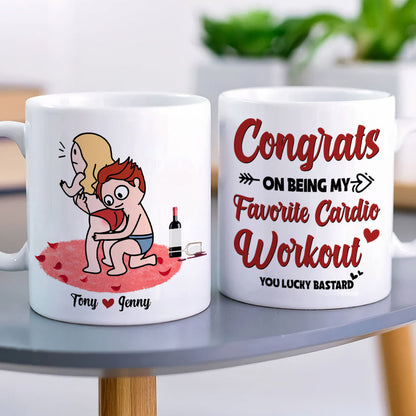 Funny Couple, Congrats On Being My Favorite Cardio Workout, Personalized Coffee Mug, Couple Gift, Gifts For Him, Gifts For Her