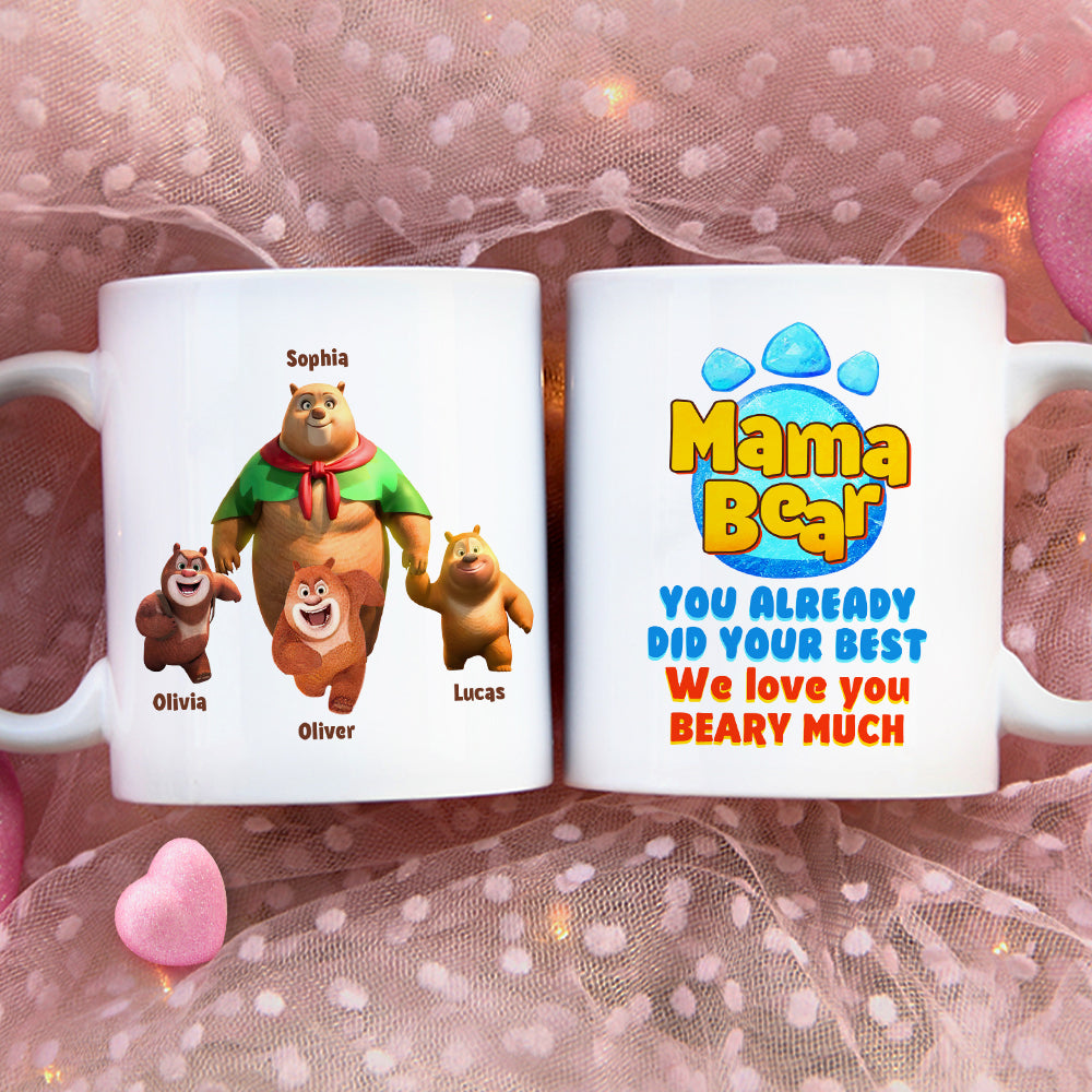 Personalized Gifts For Mom Coffee Mug Mama Bear We Love You 02QHDT080324