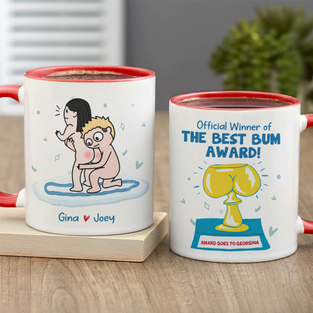 Official Winner Of The Best Bum Award, Gift For Couple, Personalized Mug, Butt Mug, Anniversary Mug