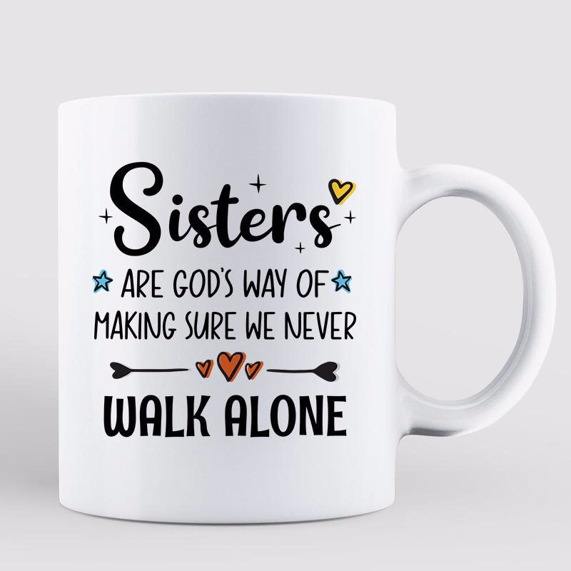 Sisters Are God's Way Besties Siblings Gift Personalized Mug