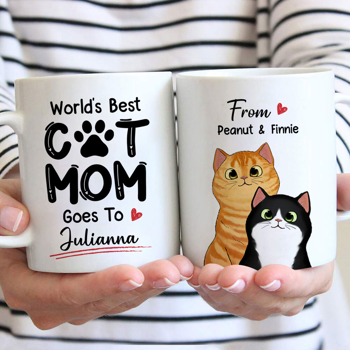 World's Best Mom Goes To From Peeking Cats Personalized Mug