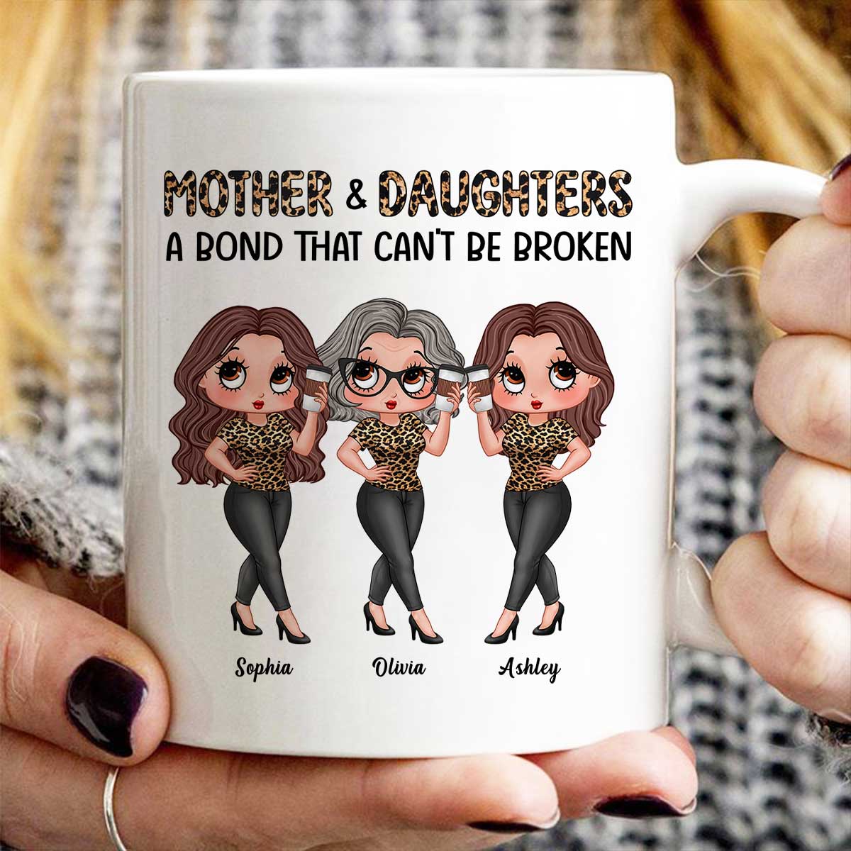 Pretty Sassy Leopard Like Mother Like Daughter Gift For Mom Personalized Mug