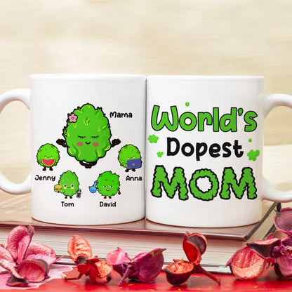 World's Dopest Mom, Personalized Mug, Gift For Mom, Mother's Day Gift, Mom's Little Buds
