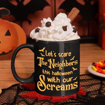 Naughty Couple, Let's Scare The Neighbors, Personalized Coffee Mug, Halloween Gifts For Couple