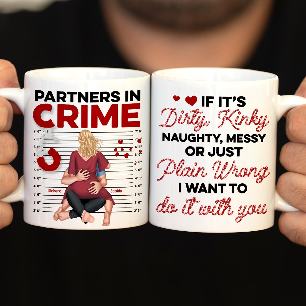 Partners In Crime- Personalized Coffee Mug - Gift For Valentine's Day- Couple Coffee Mug