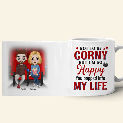 I'm So Happy You Popped Into My Life Personalized Coffee Mug, Couple Gift