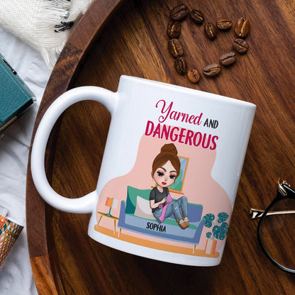 Yarned and Dangerous Personalized Knitting Mug Gift For Her
