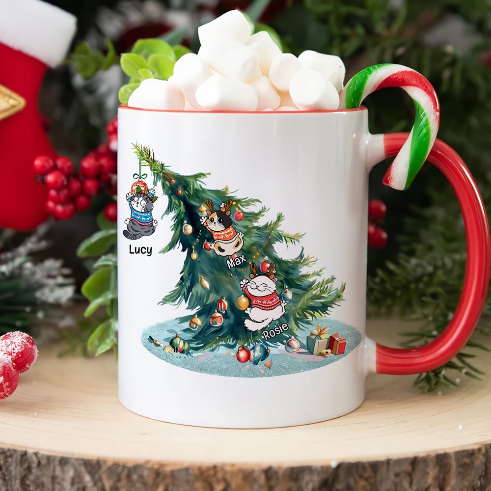 The Cats Stole Christmas- Personalized Accent Mug -Gift For Cat Lover- Christmas Gift- CC-AM11OZ-03htqn191023