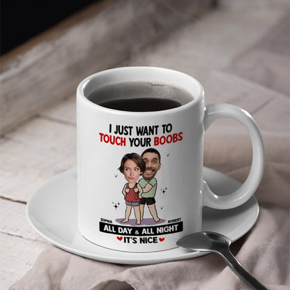 Touch Your Boobs, Custom Couple Mug Personalized, Mugs Custom Girlfriend, Gift For Couple