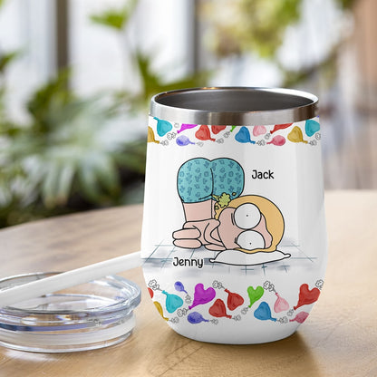 Our Love Is Like A Balloon - Personalized Couple Tumbler - Gift For Funny Couple