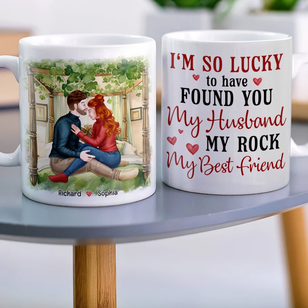 I'm So Lucky To have Found You-Personalized Coffee Mug- Gift For Husband/Gift For Wife- Couple Mug