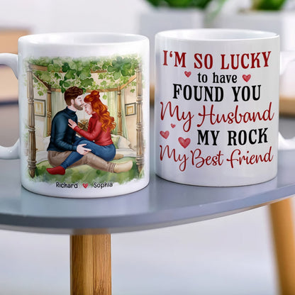 I'm So Lucky To have Found You-Personalized Coffee Mug- Gift For Husband/Gift For Wife- Couple Mug