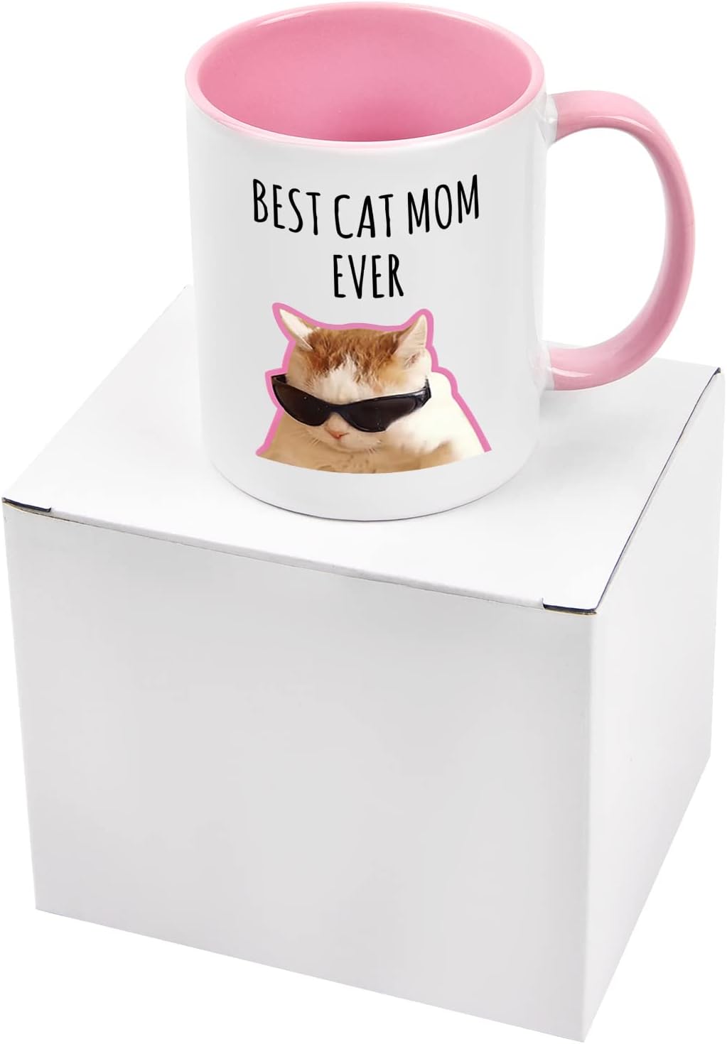 Best Cat Mom Ever Coffee Mug Gift for Cat Mom Women, Mothers Day Birthday Christmas Gift