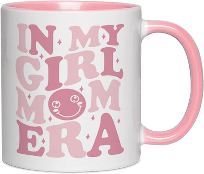 Promoted To Mommy Coffee Mug Funny Gift for Mom of Girls, Pregnancy New Mom Gift, Birthday Mother's Day Baby Shower Gift