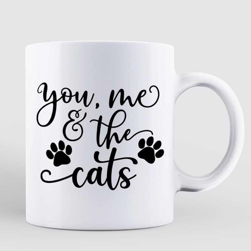 Couple You Me And The Cats Personalized Mug