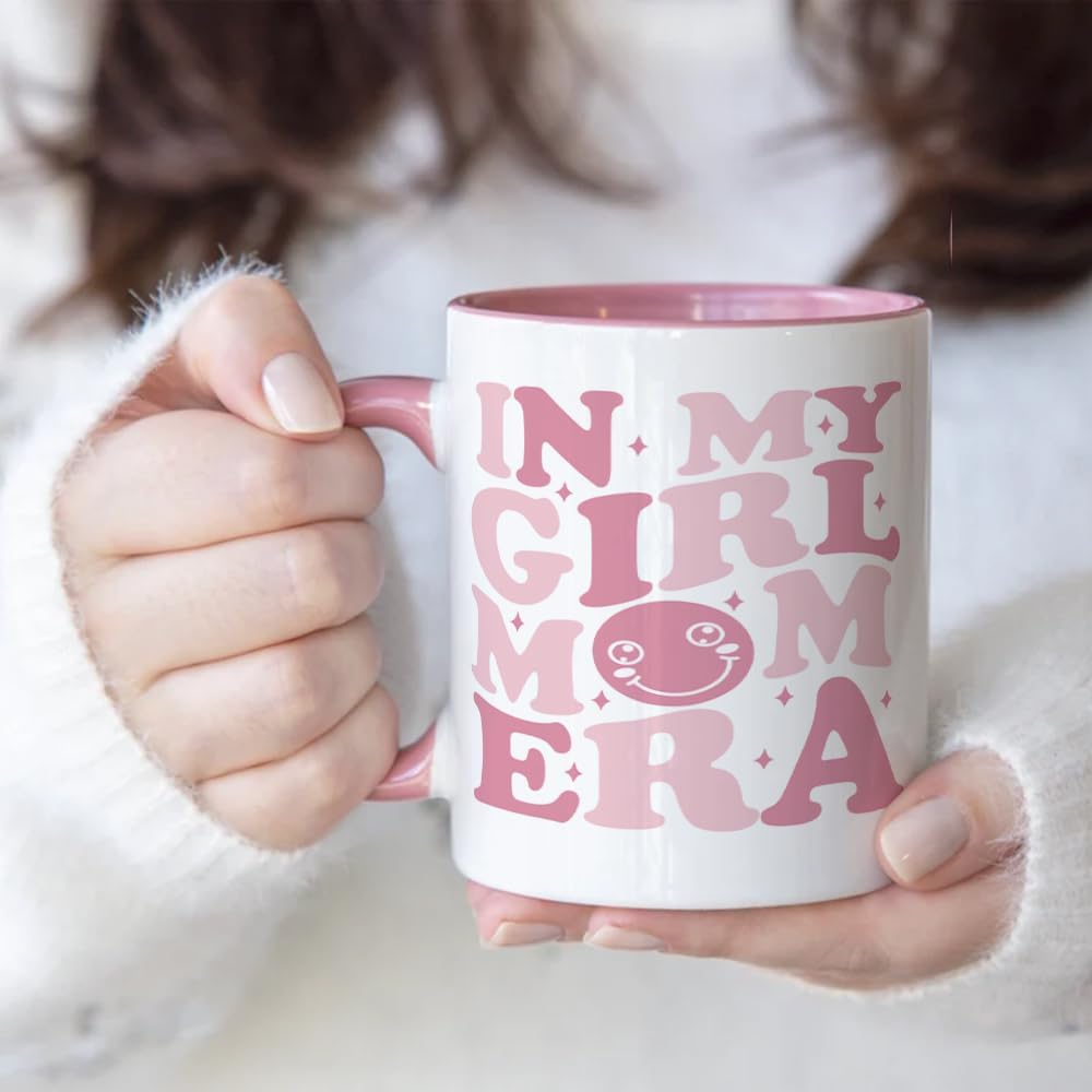 Promoted To Mommy Coffee Mug Funny Gift for Mom of Girls, Pregnancy New Mom Gift, Birthday Mother's Day Baby Shower Gift