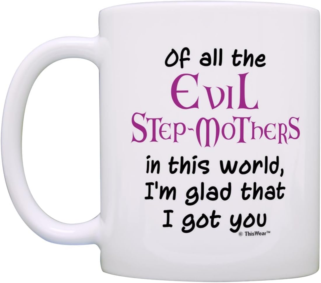 Of All the Evil Step Mothers I'm Glad I Got You Coffee Mug Funny Gift for Stepmom from Stepdaughter Stepson