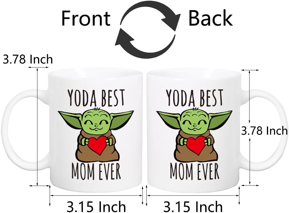 Yoda Best Mom Ever Coffee Mug Funny Gift for Mom from Daughter Son Kids Husband, Mothers Day Birthday Gift
